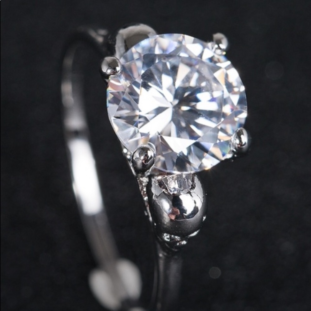 NY Sterling Silver SKULL💀3.1k White Sapphire Ring - Picture 7 of 11